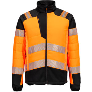 Portwest PW3 Hi-Vis Hybrid Baffle Jacket - Orange/Black
