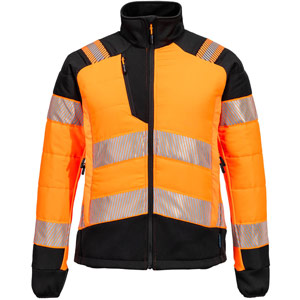 Portwest PW3 Hi-Vis Women's Hybrid Baffle Jacket - Orange/Black