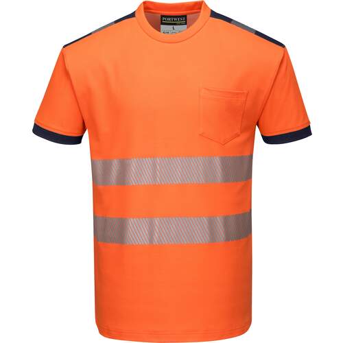 Portwest PW3 Hi-Vis T-Shirt S/S - Orange/Navy