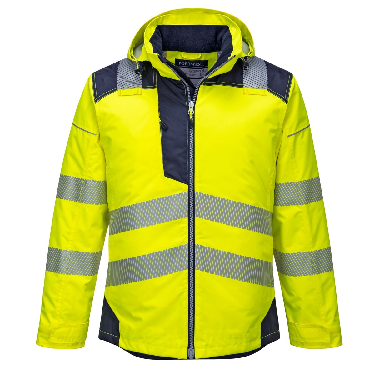 Portwest PW3 Hi-Vis Winter Jacket  - Yellow/Navy