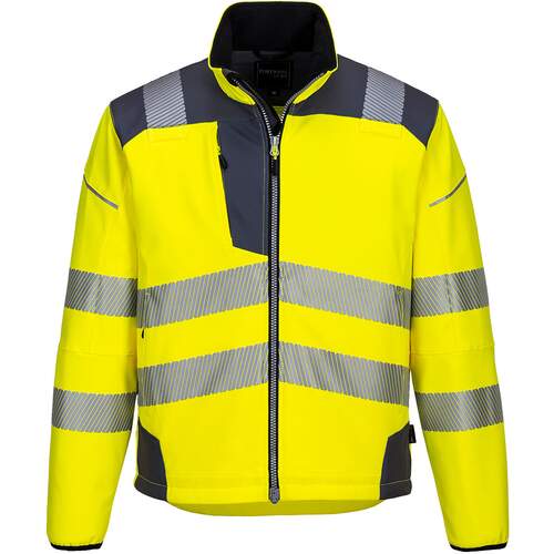 Portwest PW3 Hi-Vis Softshell Jacket - Yellow/Grey