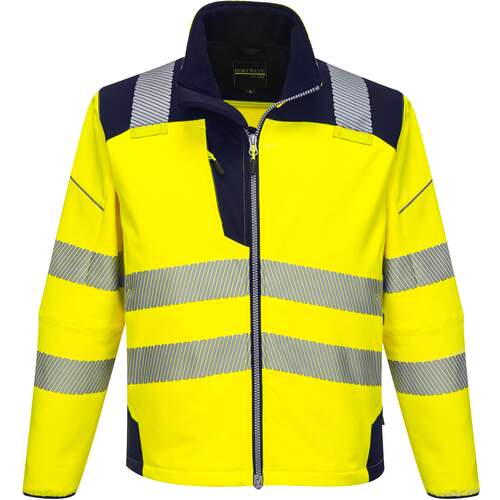 Portwest PW3 Hi-Vis Softshell Jacket - Yellow/Navy