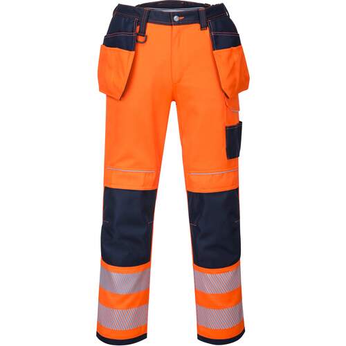 Portwest PW3 Hi-Vis Holster Work Trouser - Orange/Navy