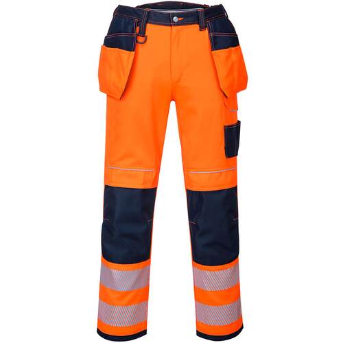 Portwest PW3 Hi-Vis Holster Work Trouser - Orange/Navy Short