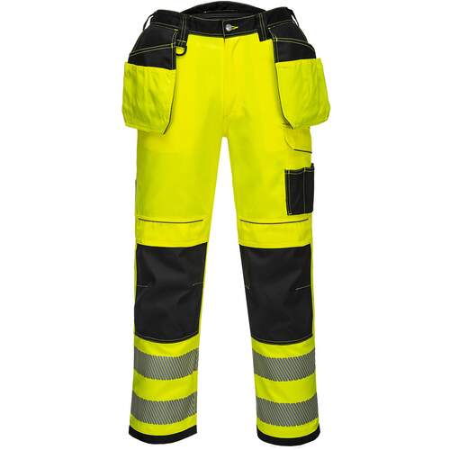 Portwest PW3 Hi-Vis Holster Work Trouser - Yellow/Black Short
