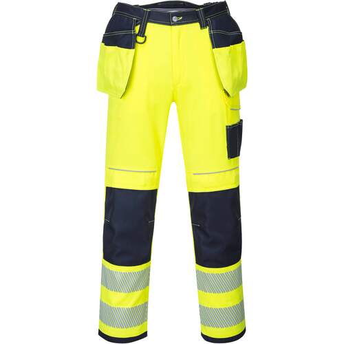 Portwest PW3 Hi-Vis Holster Work Trouser - Yellow/Navy
