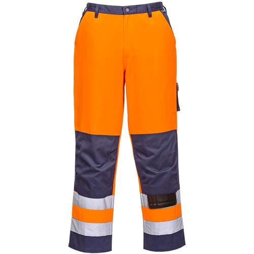 Portwest Lyon Hi-Vis Trouser - Orange/Navy Tall