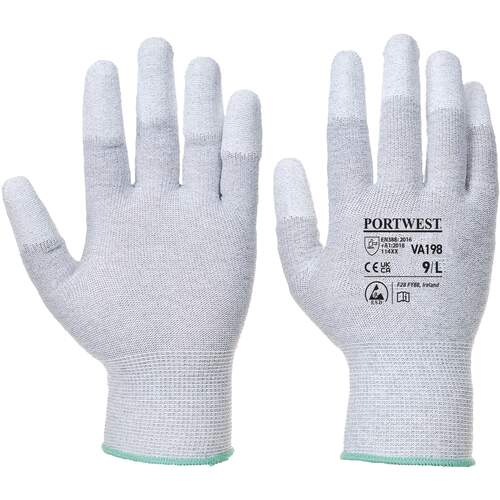 Portwest Vending Antistatic PU Fingertip Glove - Grey