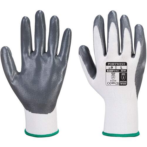 Portwest Flexo Grip Nitrile Glove (Vending) - White/Grey
