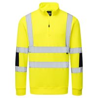Portwest Hi-Vis Knitted Half Zip Sweatshirt - Yellow