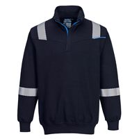 Portwest WX3 Modaflame Knit FR 1/4 Zip Sweatshirt - Navy