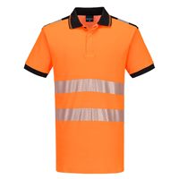 Portwest PW3 Hi-Vis Cotton Comfort Polo Shirt S/S - Orange/Black