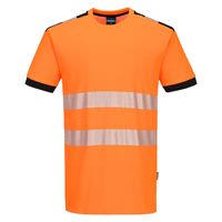 Portwest PW3 Hi-Vis Cotton Comfort T-Shirt S/S - Orange/Black