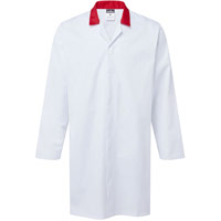 Portwest Food Industry No Pocket Coat - White/Red