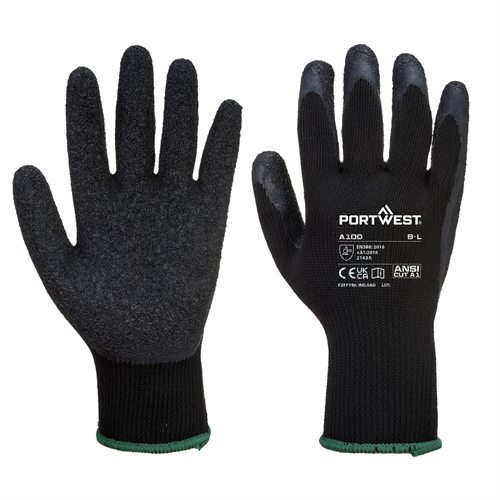 Portwest Grip Glove - Latex - Black