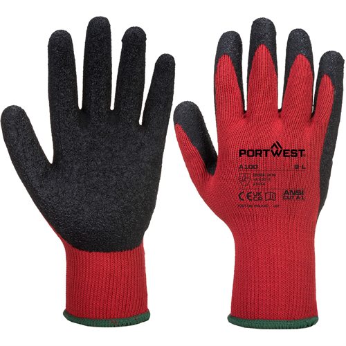 Portwest Grip Glove - Latex - Red/Black