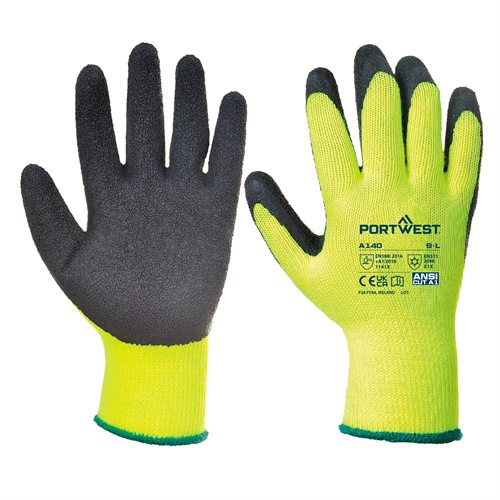 Portwest Thermal Grip Glove - Latex - Black