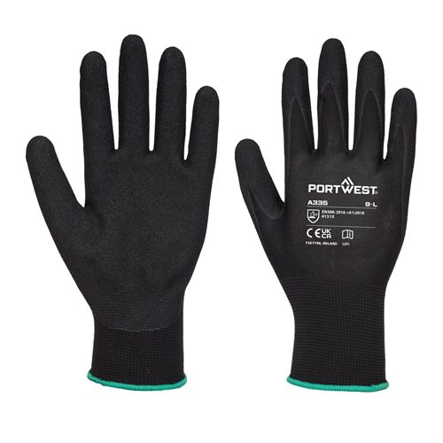 Portwest Dermi-Grip NPR15 Nitrile Sandy Glove - Black