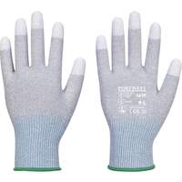Portwest MR13 ESD PU Fingertip Glove - 12 Pack - Grey/White