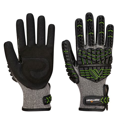 Portwest VHR15 Nitrile Foam Impact Glove - Black/Green