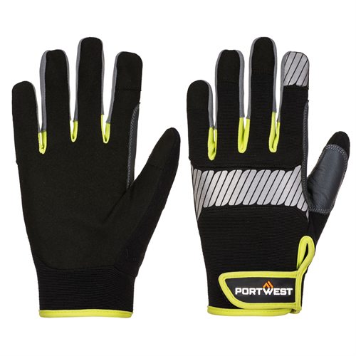 Portwest PW3 General Utility Glove - Black/Yellow