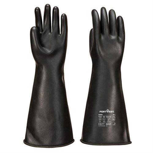 Portwest Heavyweight Latex Rubber Gauntlet - Black