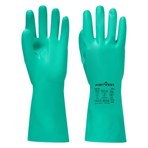 Portwest Nitrosafe Plus Chemical Gauntlet - Green