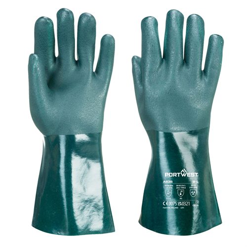 Portwest Double Dipped PVC Gauntlet 35cm - Green