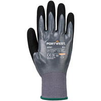 Portwest Grip 15 Nitrile Foam Touch Screen Glove - Grey/Black