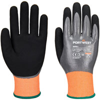 Portwest Cut F15 Nitrile Aqua Glove - Grey/Black