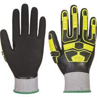 Portwest Waterproof HR Cut Impact Glove - Grey/Black