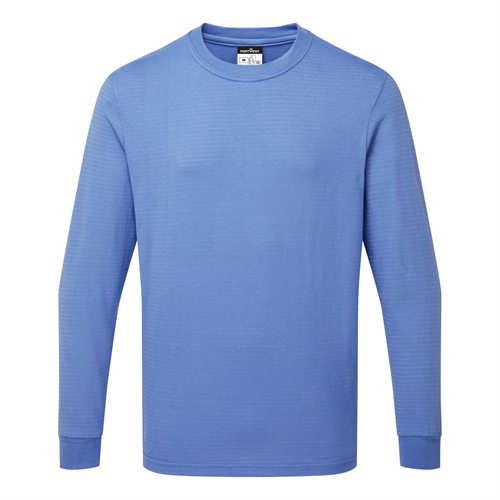 Portwest Anti-Static ESD Long Sleeve T-Shirt - Hamilton Blue