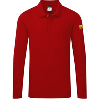 Portwest Anti-Static ESD Polo L/S - Deep Red
