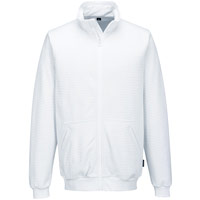 Portwest Anti-Static ESD Zip Sweatshirt - White