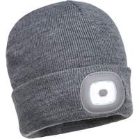 Portwest Rechargeable Twin LED Beanie - Grey