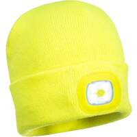 Portwest Beanie USB Rechargeable LED Head Light  - Yellow