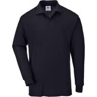 Portwest Genoa Long Sleeved Polo Shirt - Black