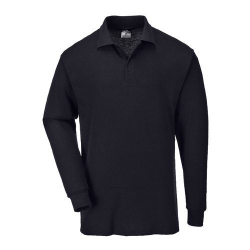 Portwest Genoa Long Sleeved Polo Shirt - Black