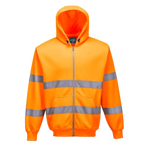 Portwest Hi-Vis Zip Front Hoodie - Orange