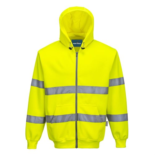 Portwest Hi-Vis Zip Front Hoodie - Yellow