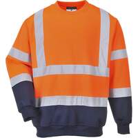 Portwest Two Tone Hi-Vis Sweatshirt - Orange/Navy