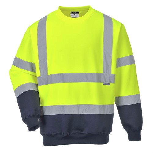 Portwest Two Tone Hi-Vis Sweatshirt - Yellow/Navy