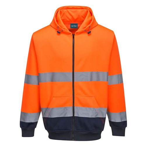 Portwest Two-Tone Zip Front Hoodie - Orange/Navy