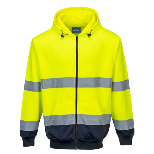 Portwest Two-Tone Zip Front Hoodie - Yellow/Navy