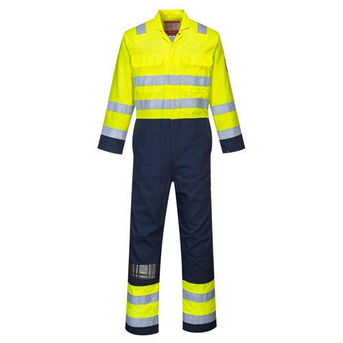Portwest Hi-Vis Anti-Static Bizflame Pro Coverall - Yellow/Navy