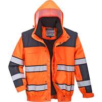 Portwest Hi-Vis Classic Bomber Jacket - Orange/Navy
