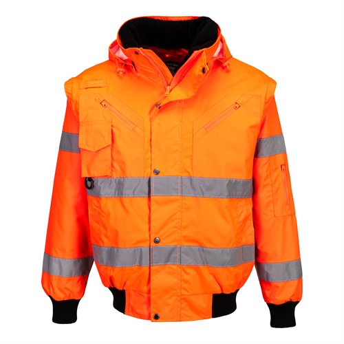 Portwest Hi-Vis 3-in-1 Bomber Jacket - Orange