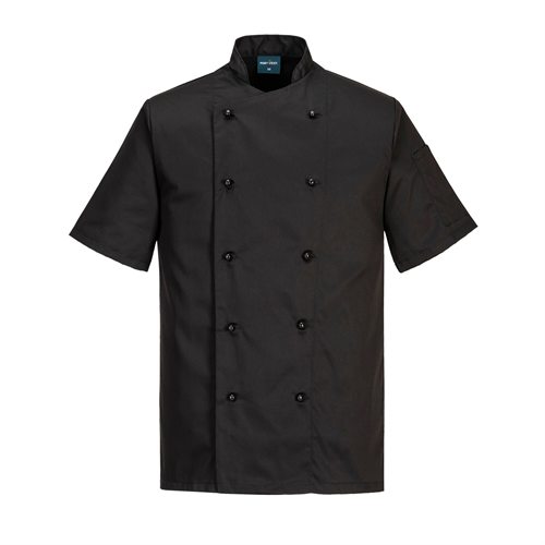 Portwest Kent Chefs Jacket S/S - Black
