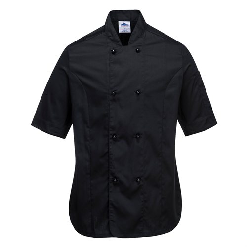 Portwest Rachel Women's Chefs Jacket S/S - Black