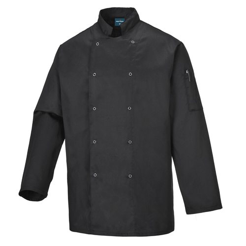 Portwest Suffolk Chefs Jacket L/S - Black